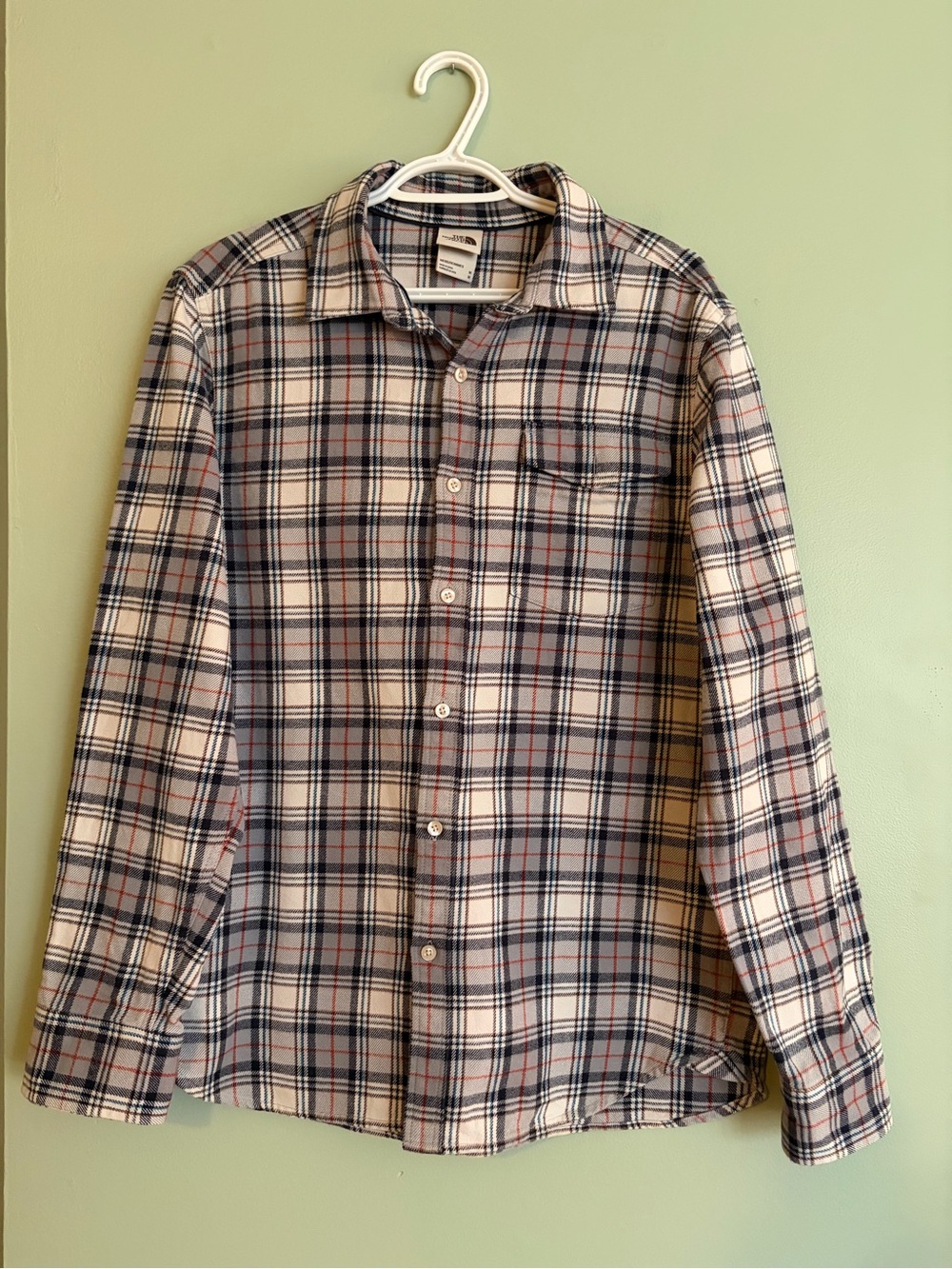 The North Face Arroyo Flannel Shirt Mens M Plaid 100% Cotton MINT Outdoor Grunge